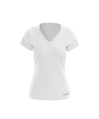 VÝPRODEJ - Dámské funkční tričko SPORTY "V" krátký rukáv bílá Bamboo Ultra CLASSIC, S